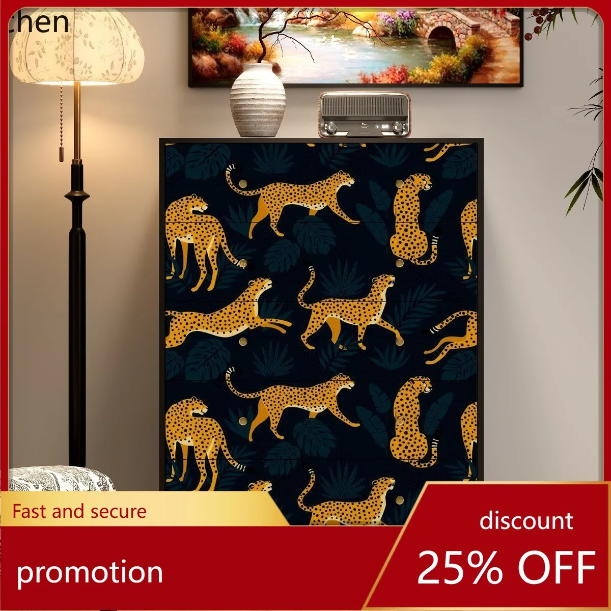 

ZML All Solid Wood Vintage Entryway Cabinet Drawer Cabinet Artistic Sideboard Storage Cabinet