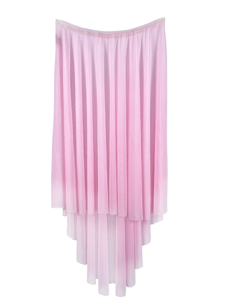Solid Color Ballet Dance Skirt for Women, High Waist Lightweight Mesh Half Skirt for Stage Shows, Training and Daily Practice