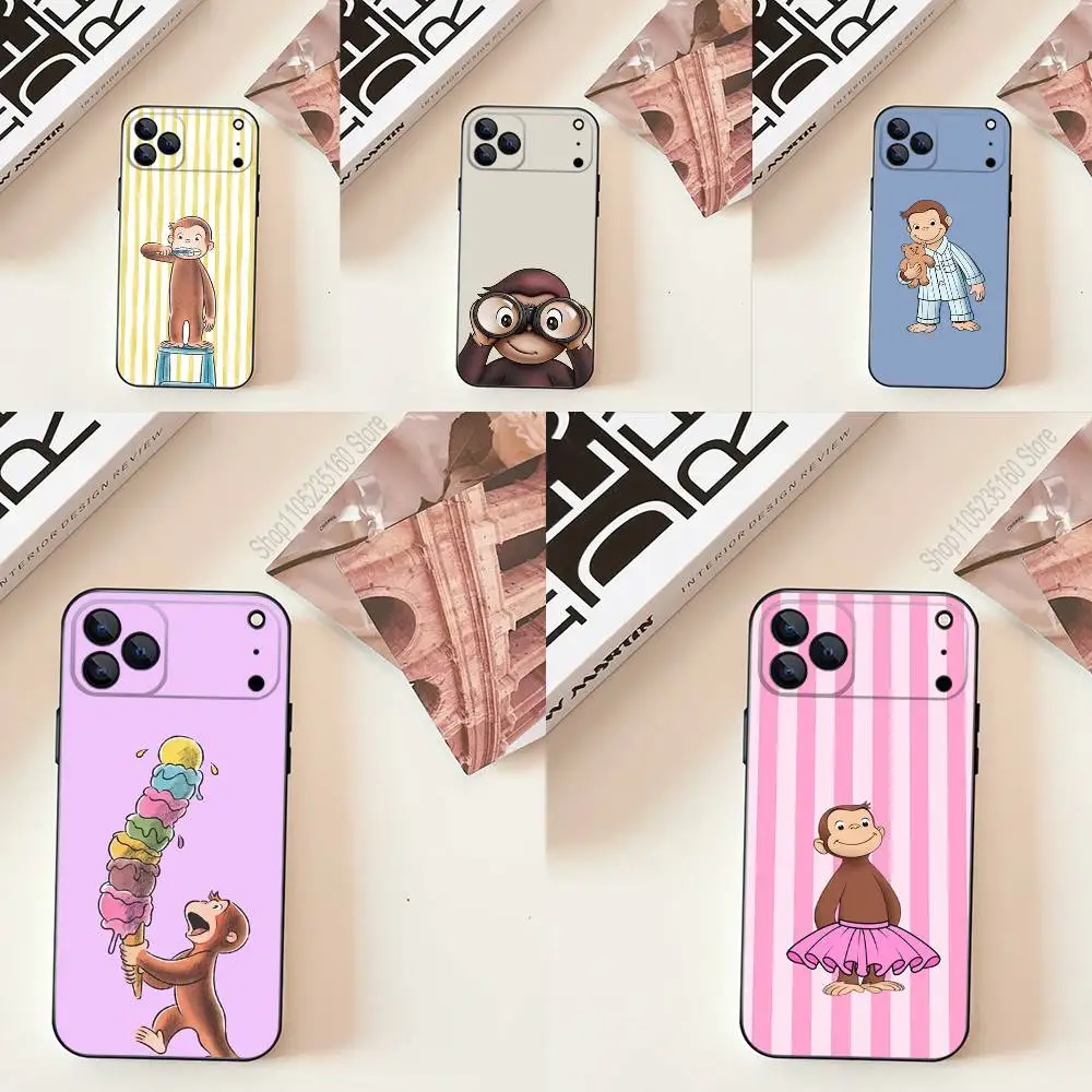 

Mokey G-GeorGes Cute Phone Case For iPhone 11,12,13,14,15,16,17,Pro,Max,Plus,E,SE4,Air,Mini Black Soft Cover
