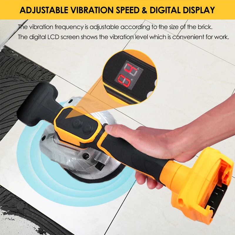 Electric Tiles Laying Machine Tiles Laying Vibrating Tool Flooring Vibrator Tile Paving Device Compatible for Dewalt 20V Battery