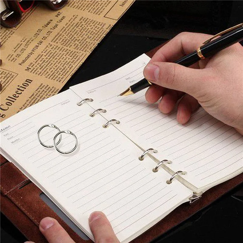 ABIK-120 PCS Loose Leaf Binder Rings 1-Inch Office Book Rings, Nickel Plated Steel Binder Rings, Key Rings, Metal Book Rings