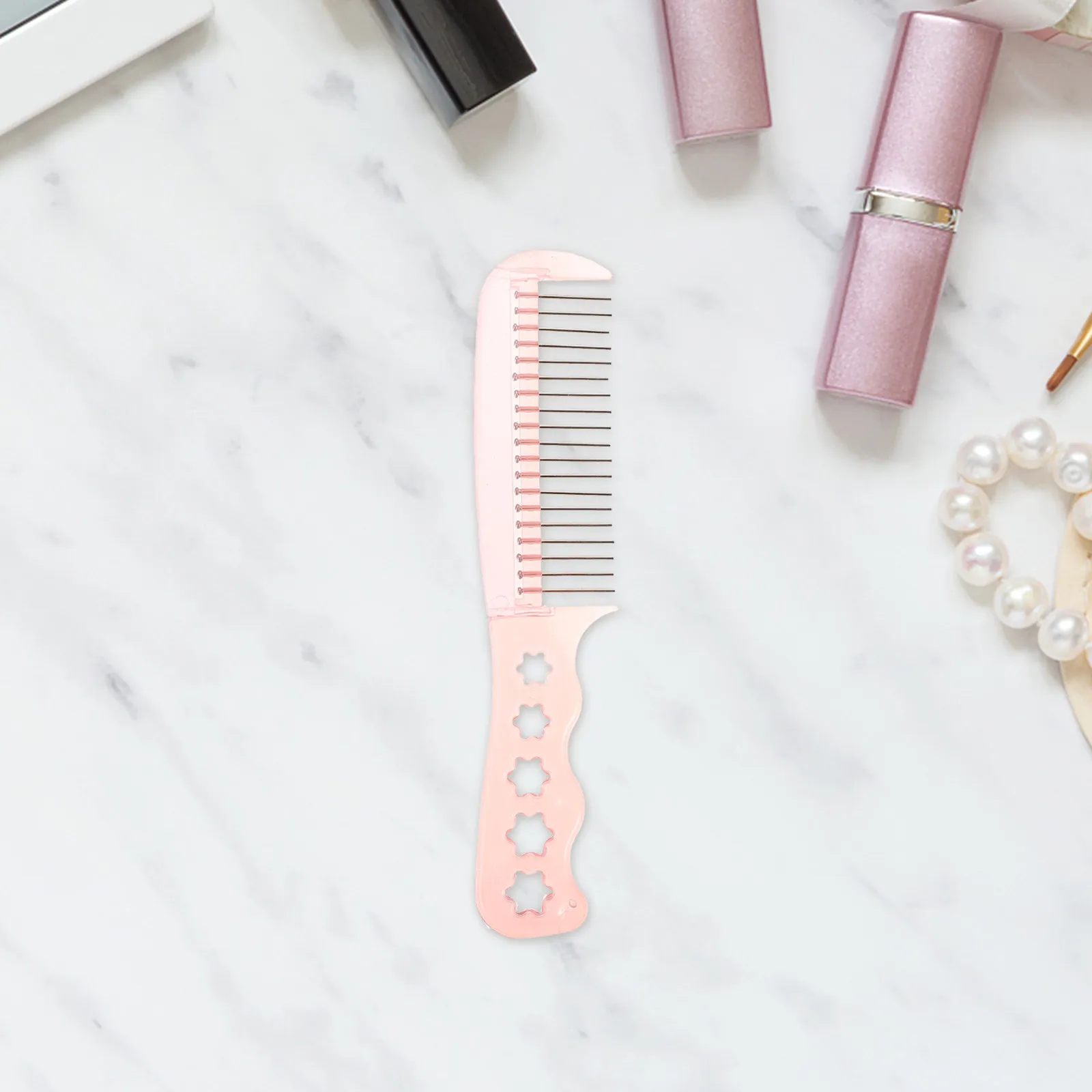 6 Pcs Anti-static Combs Long Hair Style Barber Professional Pink Hairdressing Women