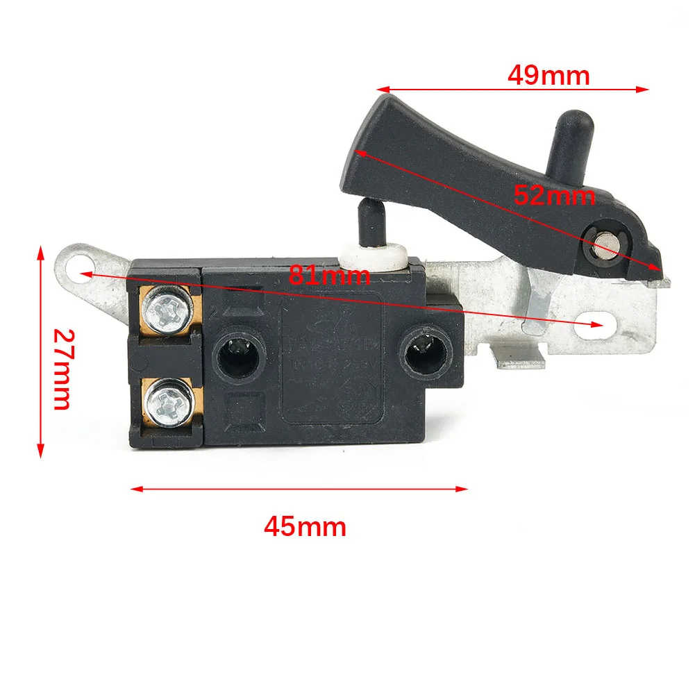 1pc AC250V/ 7-10A Trigger Switch Replacement For Electric Hand Drill Speed Control Switch Power Tools Accessories