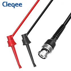 Cleqee P1007B  BNC Q9 Male Plug To Dual Test Hooks Clips ABS Mini Grabber Probes Test Lead Cable for Electronics