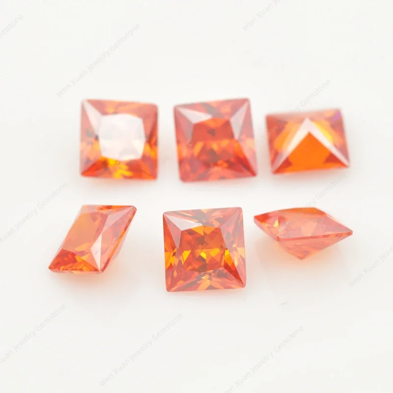 Cubic Zirconia Stone 2x2~14x14mm AAAAA Multicolor Square Shape Princess Cut Loose CZ Stones Synthetic Gems Beads For Jewelry