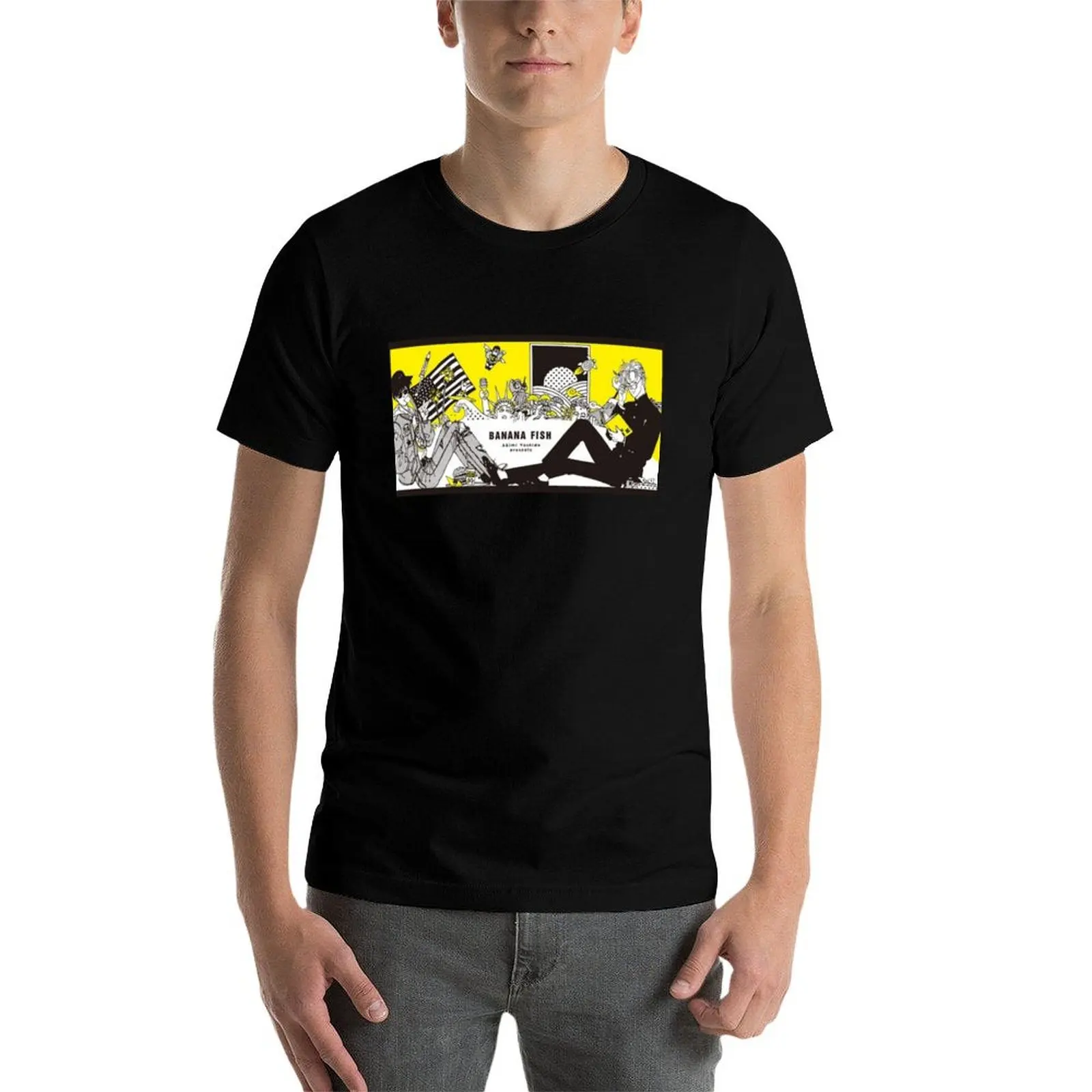 BANANA FISH Akimi Yoshida presents T-Shirt street wear summer clothes graphic tee shirt plain men clothing