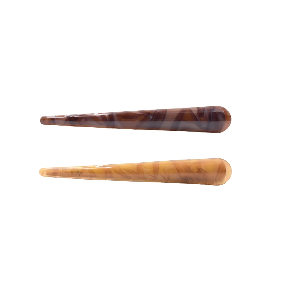 2pcs /Pack Duck Teeth Hairpins Strong Hold Prong Clips Acrylic Durable Stylish Unique Gift For Women Girls Coffee