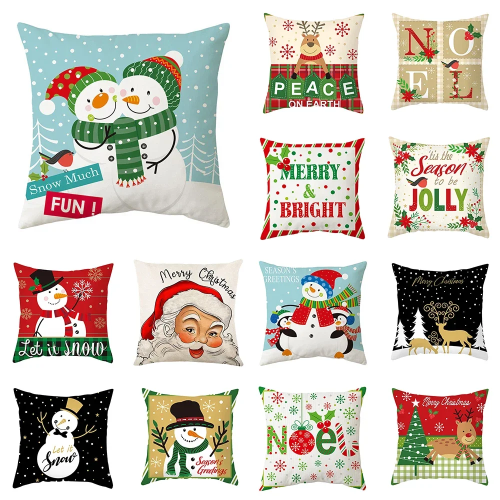 my melody comfortableBedroomSanta Claus Snowman Print Pattern Square  Home Living Room Sofa Decoration Throw PillowLittle Fresh