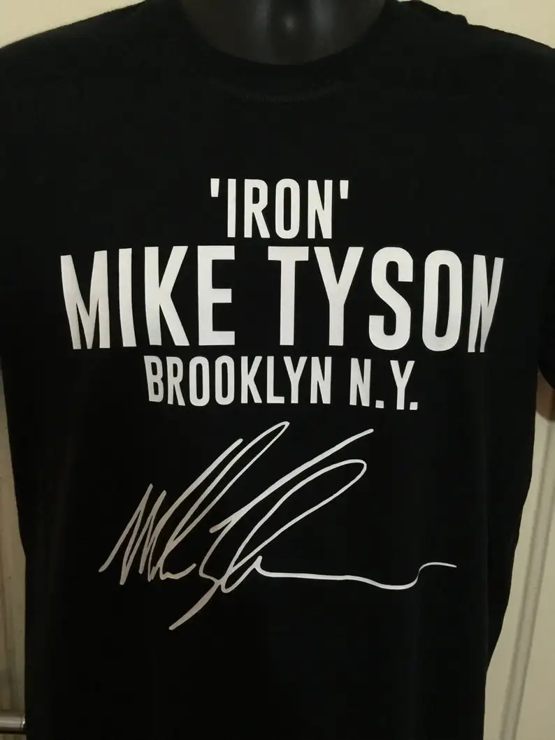 Iron Mike Tyson Autograph Boxing Fans T-Shirt. Summer Cotton O-Neck Short Sleeve Mens T Shirt New S-3XL