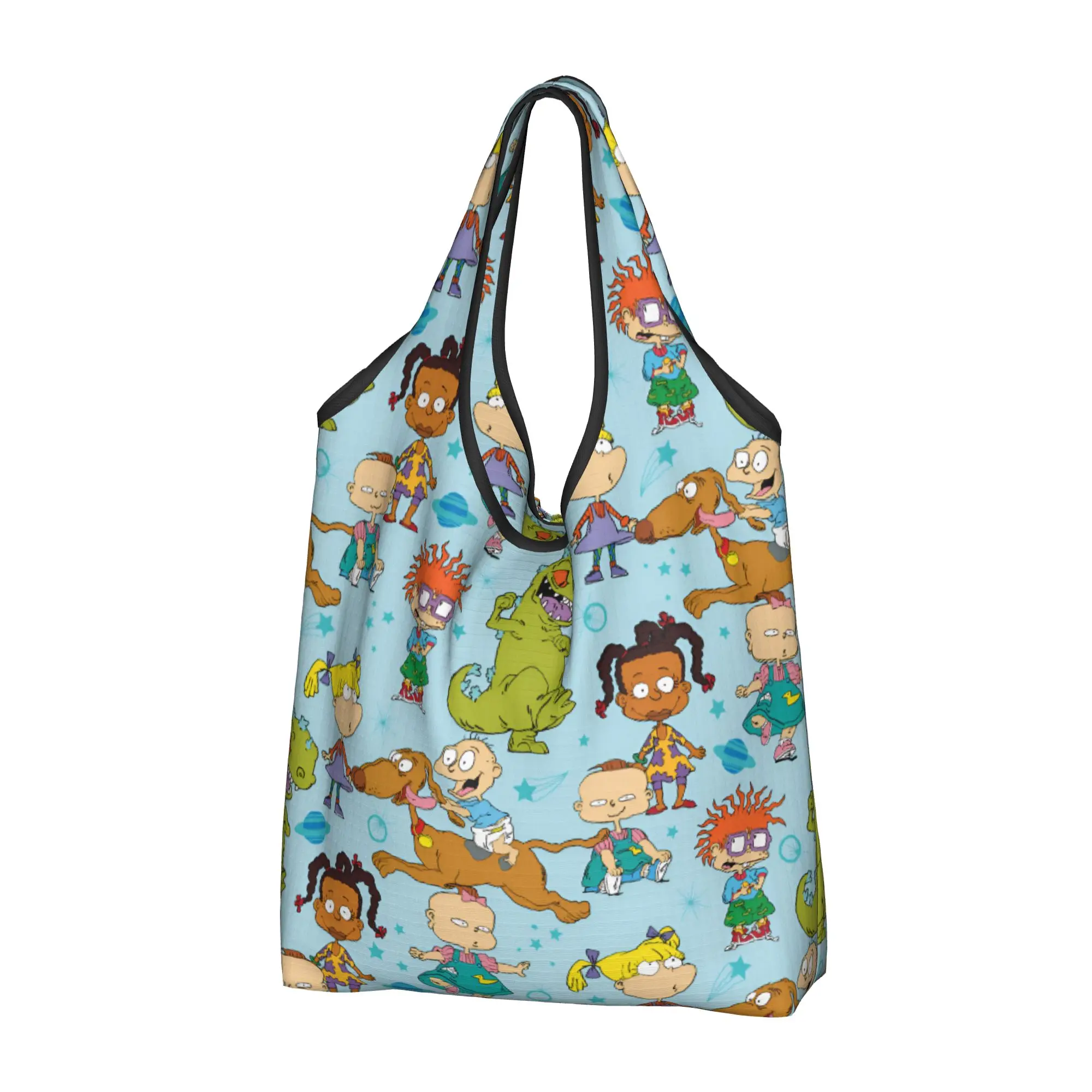 Reusable R-Rugrated Anime  Shopping Bag Women Tote Bag Portable Comic Groceries Shopper Bags