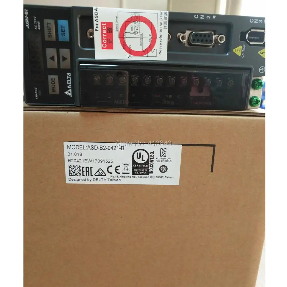 Genuine Delta 400 W Servo Motor ECMA-C20604RS And Servo Drive ASD-B2-0421-B with Full Set of Cable Better Quality