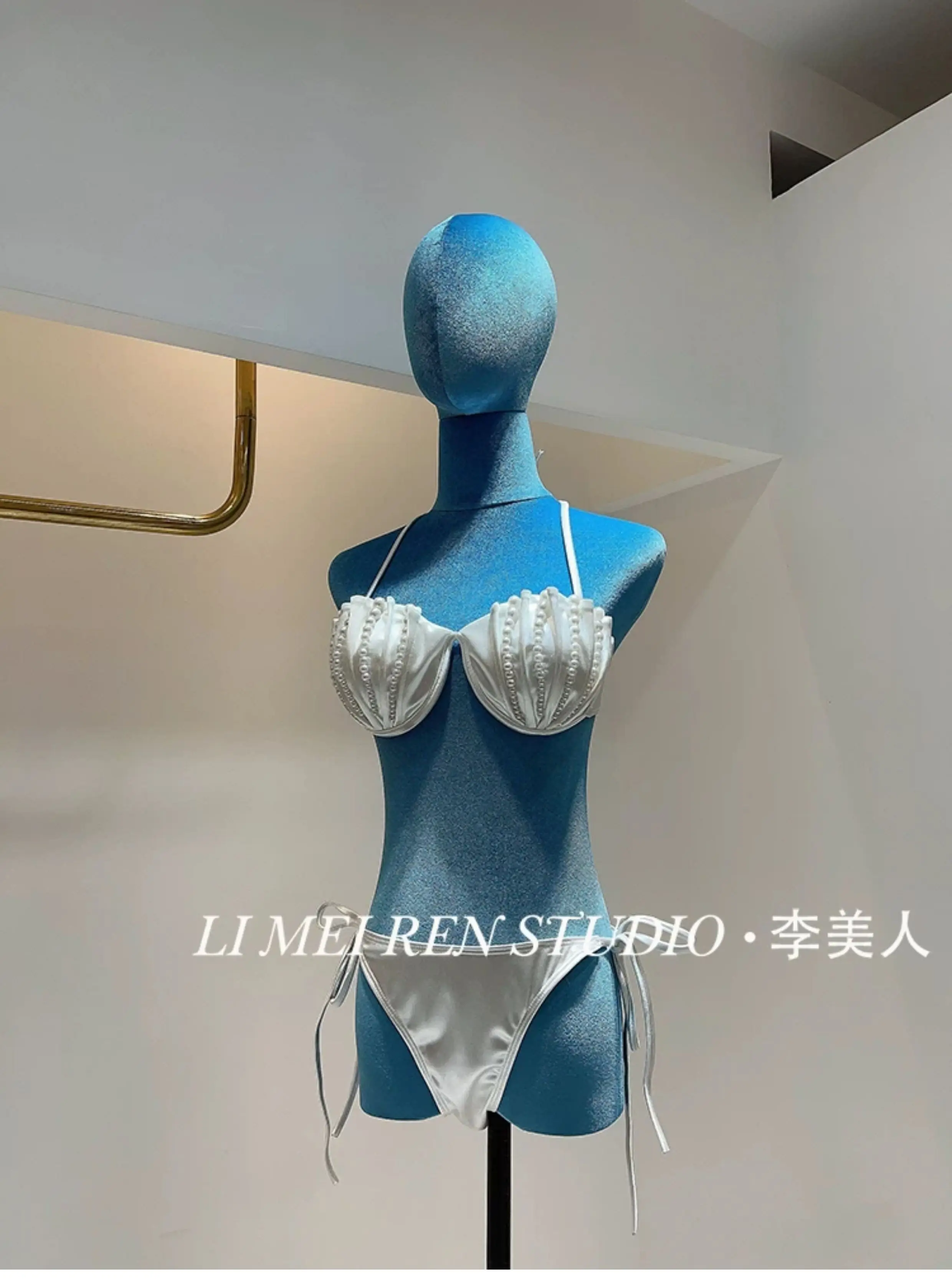 New Sweet socialite handmade pearl shell skirt style bikini swimsuit women's set
