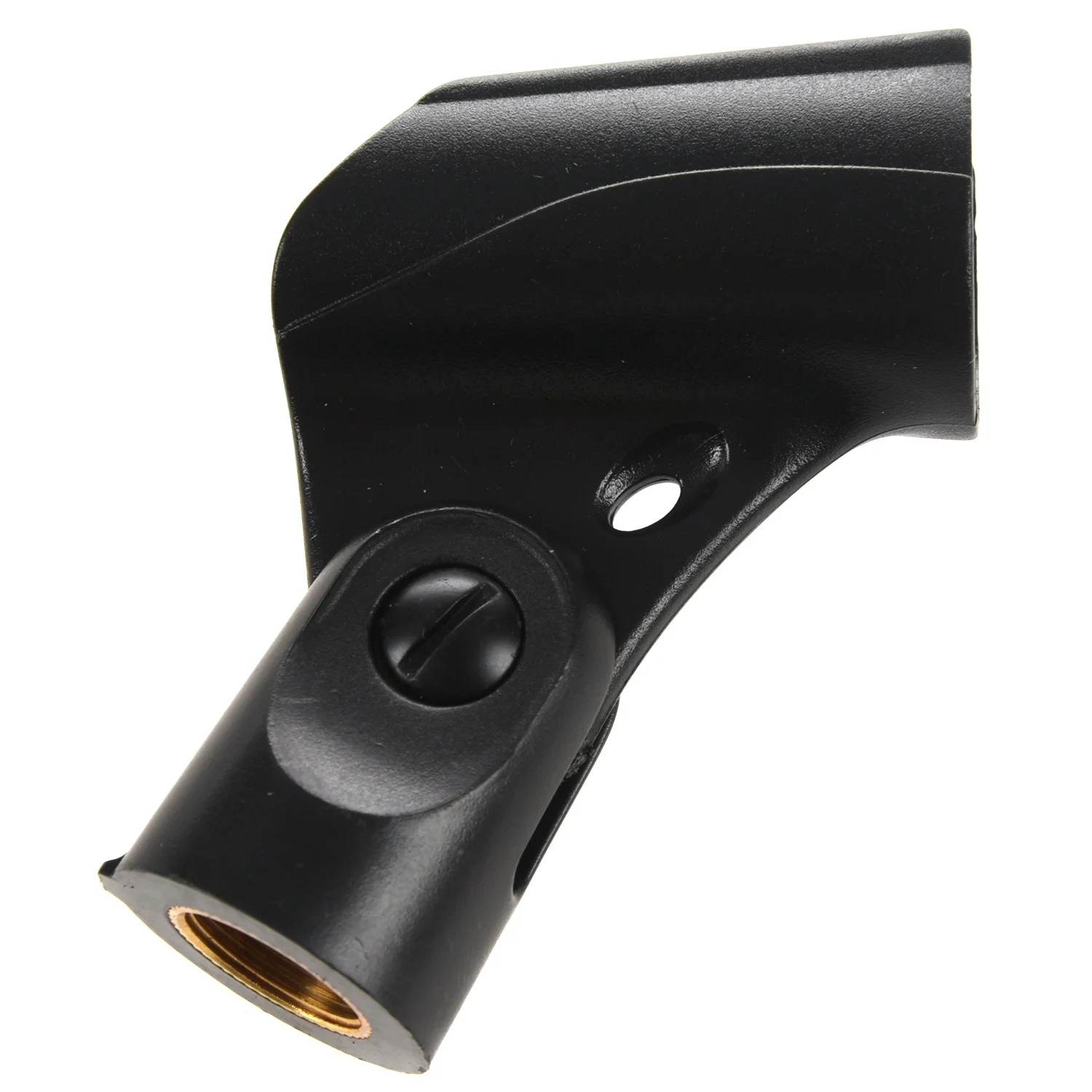 عالمي ميكروفون حامل Clip مع 5/8 بوصة ذكر إلى 3/8 بوصة أنثى الجوز محولات الأسود (5-Pack)