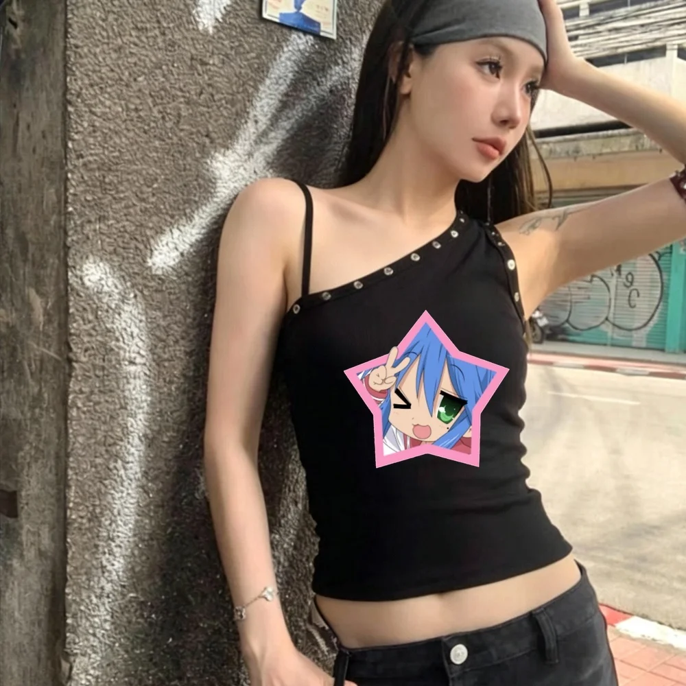 Lucky Star Otaku cropped top ladies dollette manga vintage tshirt goth japan manga emo japanese