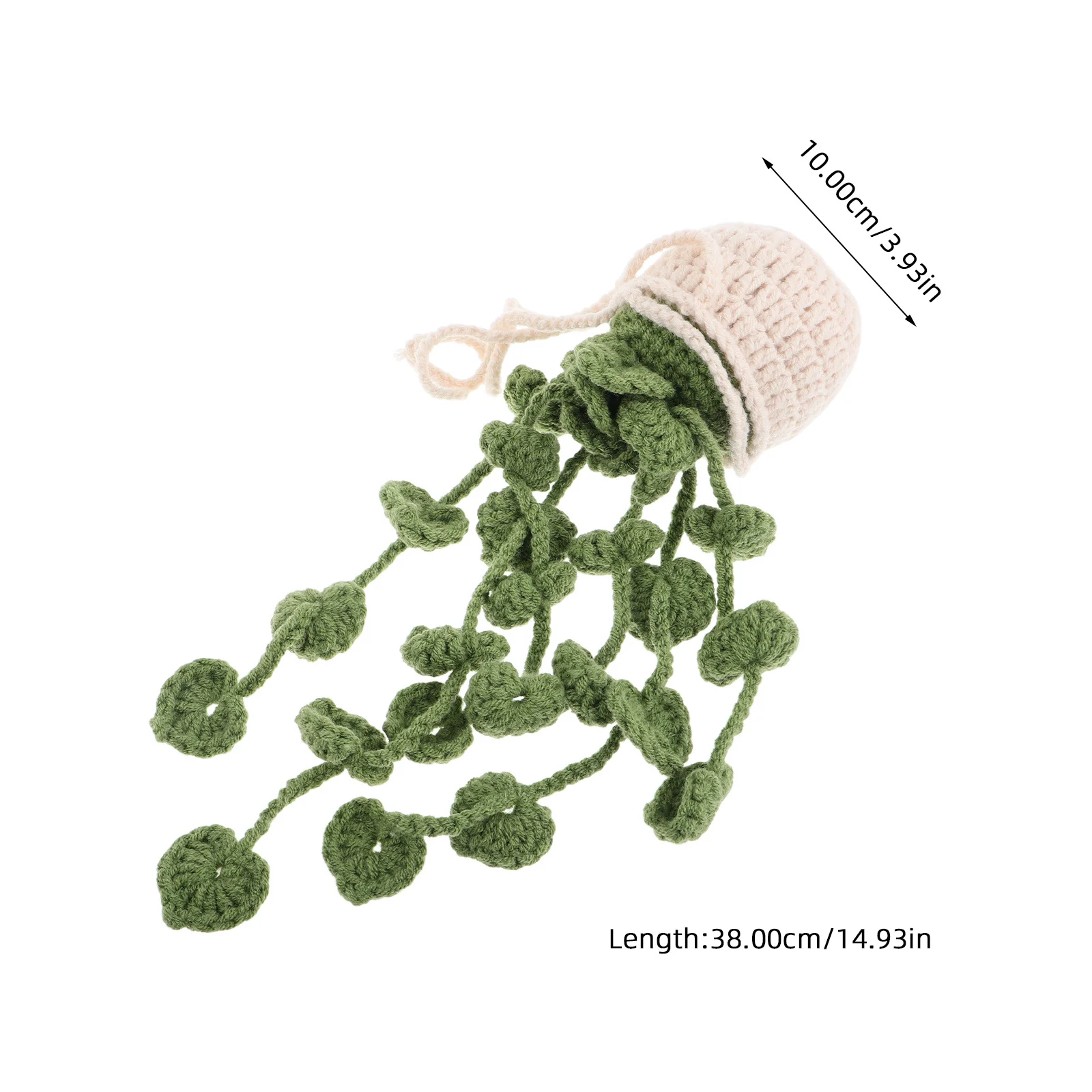 Alipis سيارة رافعة سلة قلادة نبات معلق مرآة الرؤية الخلفية ديكور القطن الكتان السيارات زخرفة ملحق للسيارة الداخلية