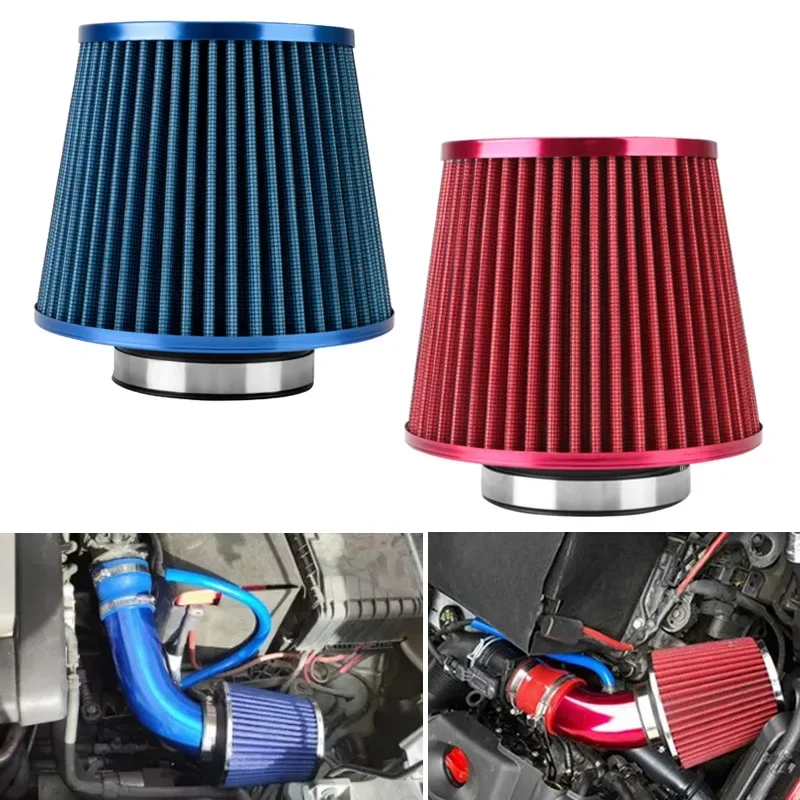 Universale Car Air Filter 76MM 3 Inch High Flow Racing Sports Mesh Cone Mushroom Head Cold Air Induction Intake Filter Kit Parts