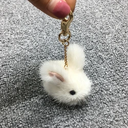 High Quality 5CM Kawaii Plush Keychain Cute Mink Fur Angora rRabbit Long-haired Rabbit Soft Pendant Handbag Car Key Holder Toy