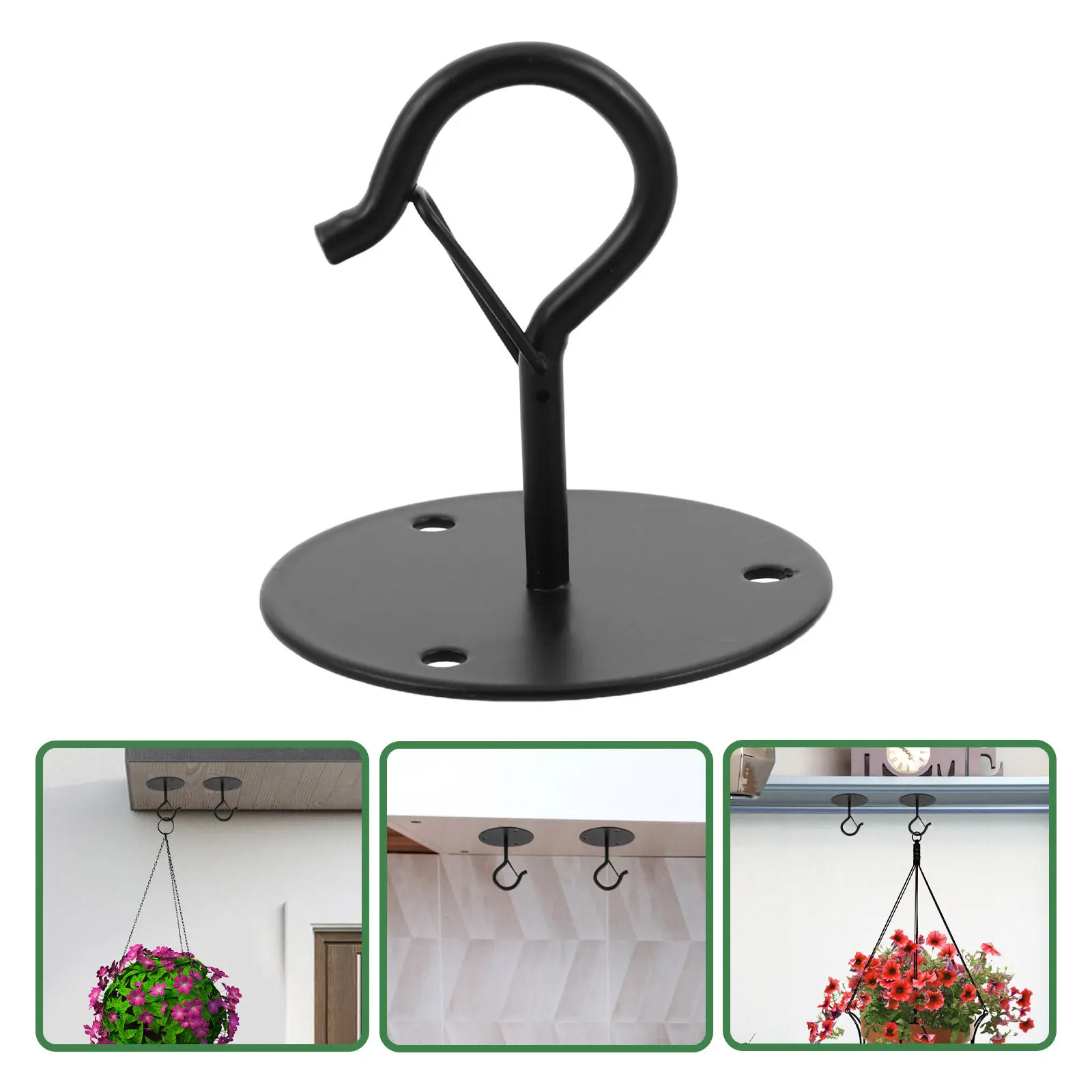 2Pcs Space Saving Metal Ceiling Hooks for Hanging Plants Baskets Lanterns Heavy Duty Decorative Indoor Outdoor Garden Planter