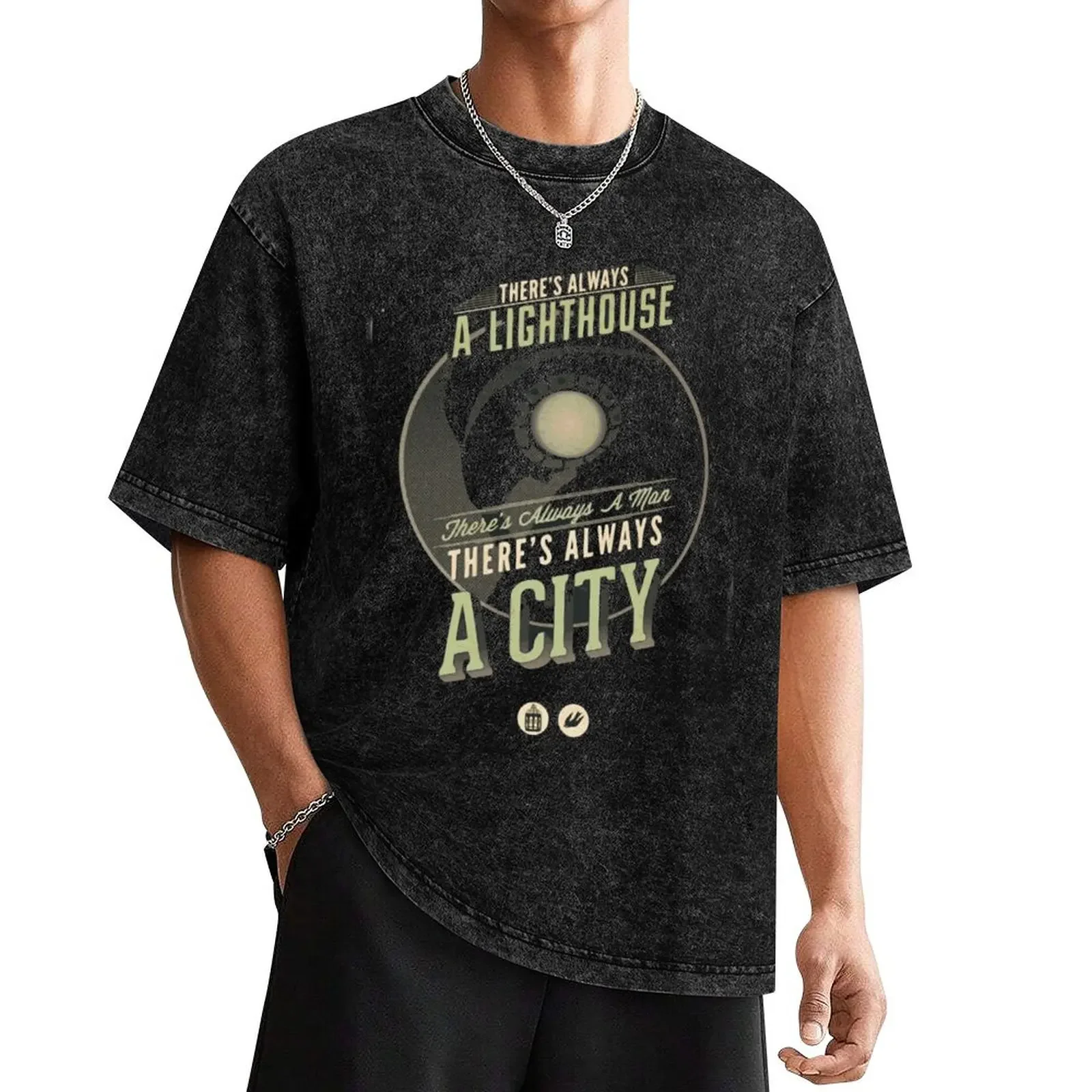 There's Always a Lighthouse - Bioshock T-Shirt basketball graphic tees sweat oversized men workout shirt