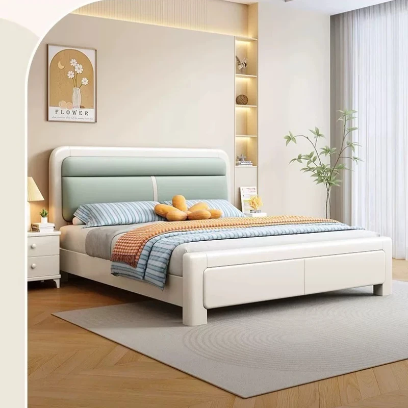 m*-Two Section Split Padded Headboard Platform Bed All Rounded Soft Edge Sleeping Frame For Master Bedroom Kids Room