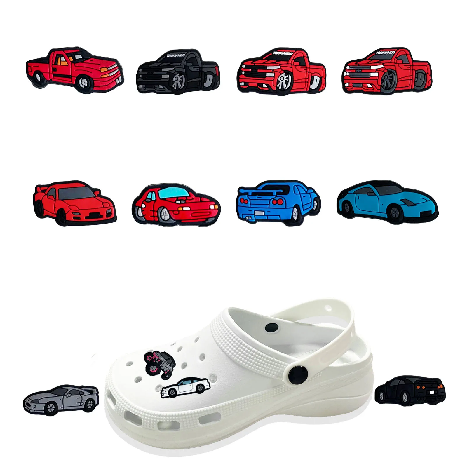 Jeep Car Shoe Encantos para Crianças, Cartoon Series, Fivela Decoração, DIY Tamancos, Pulseira Sandália, Acessórios para Presentes, 20Pcs