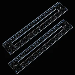 2pcs Zipper Making Templates 8x0.5 inch Clear Zipper Template Acrylic Zip Pocket Template Patchwork Ruler Sewing making kit