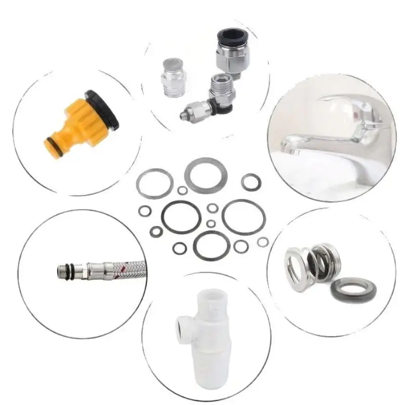 225Pcs Black Rubber O‑Ring Washer Seal Kit 18 Sizes For Faucet Hose Valve Connection