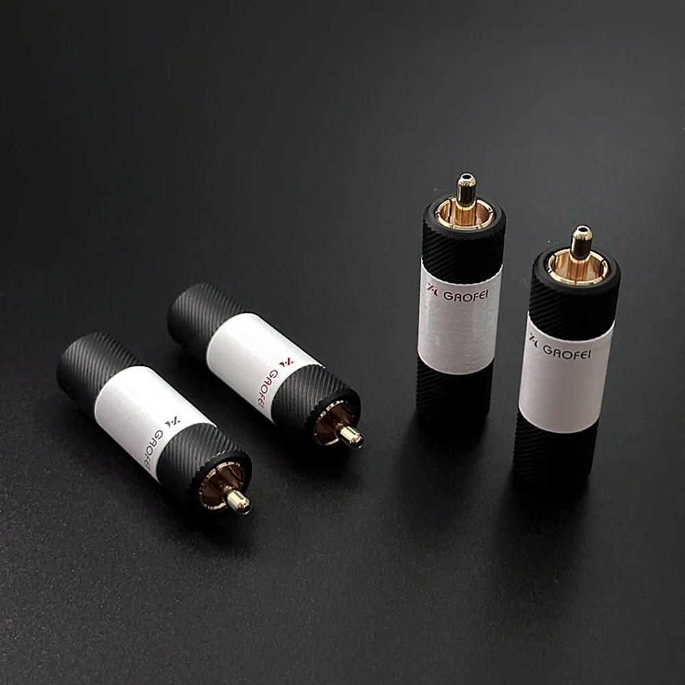 4 Uds conector de clavija de Cable RCA chapado en oro Audio Hifi GAOFEI adaptador RCA de 9,5 MM tornillo de fijación de bloqueo
