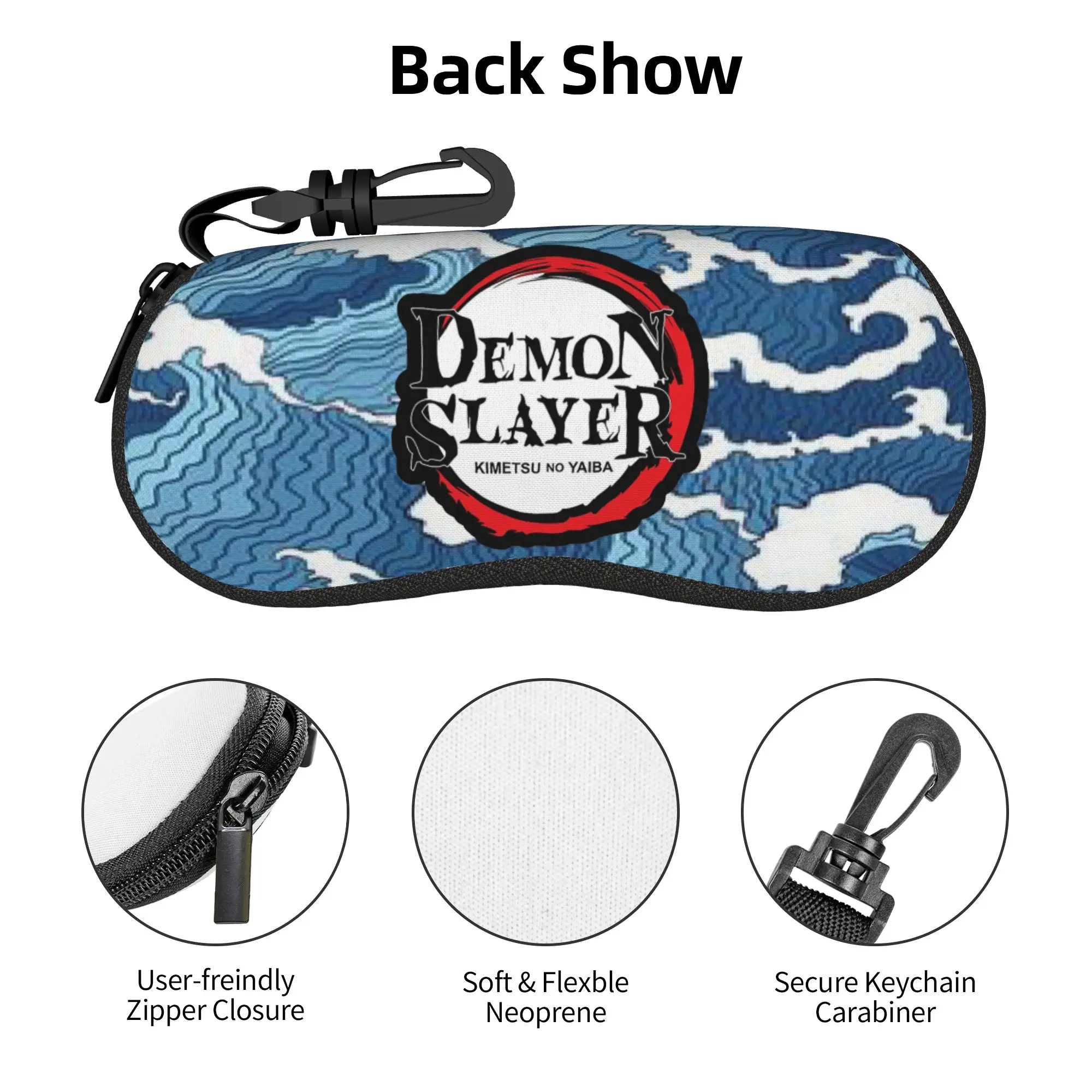 Demon Slayer Cool Waves Shell - Fundas protectoras para gafas, para hombre y mujer, funda para gafas de sol, bolsa para gafas Kimetsu No Yaiba