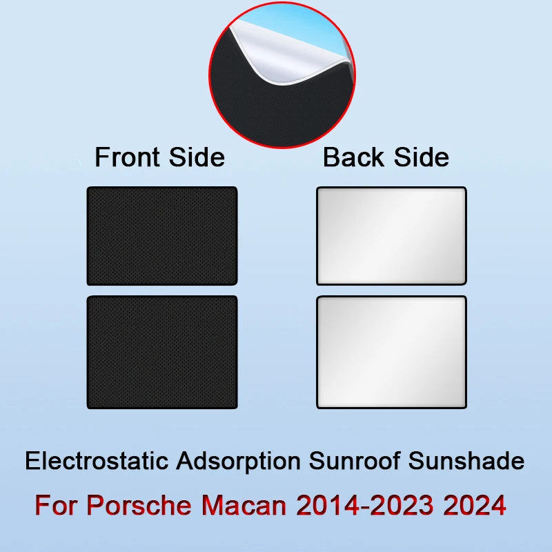 

Car Electrostatic Adsorption Sunroof Sunshade For Porsche Macan 2014-2023 2024 Heat Insulation Skylight Sticker Auto Accessories