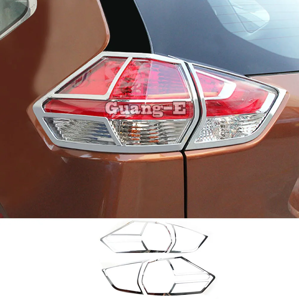 Hot For Nissan X-trail xtrail T32/Rogue 2014 2015 2016 Car Body Rear Tail Back Light Lamp Frame Stick Chrome ABS Cover Trim 4pcs