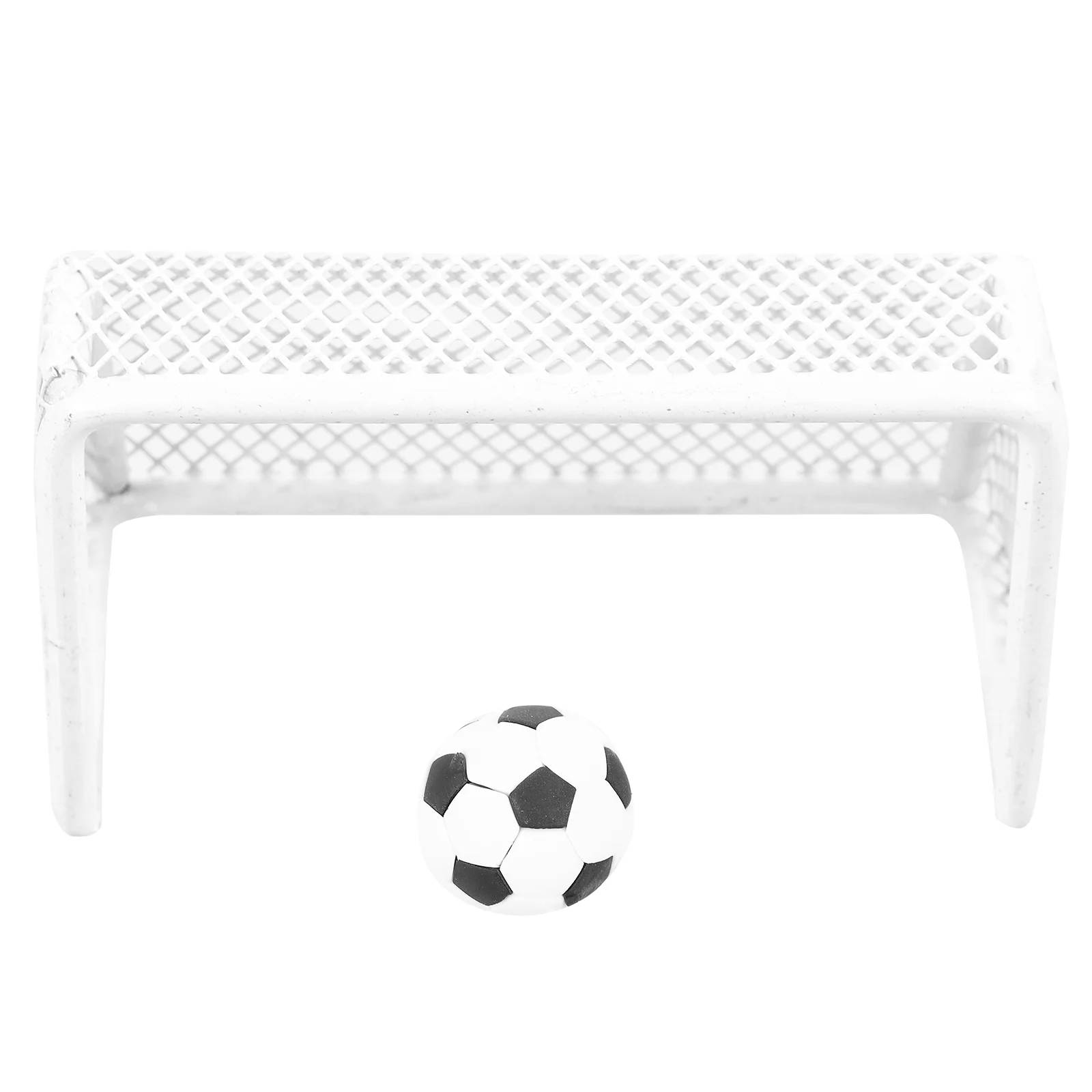 

House Mini Football Goal Dollhouse Soccer Balls Door Sports Miniature Decorations White