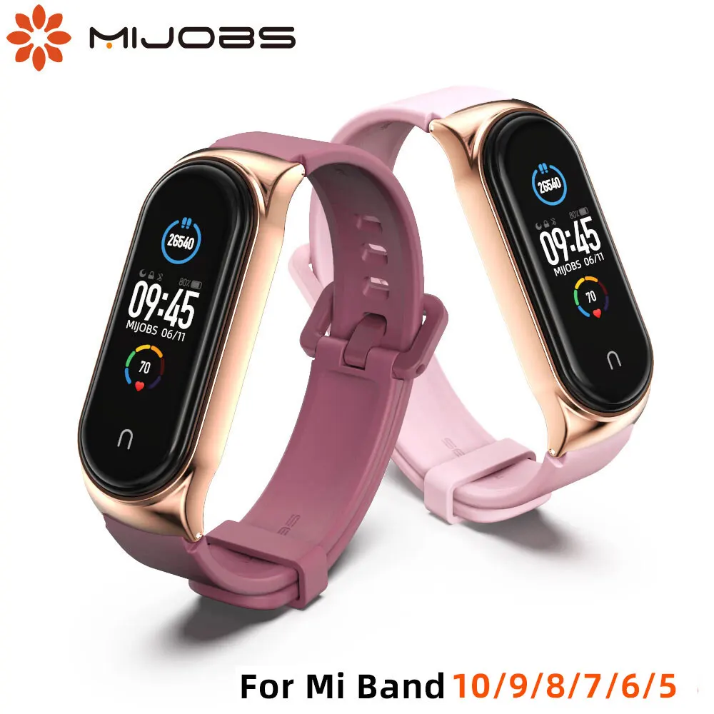 Pulseira para xiaomi mi band 10 9 8 7 6 5 pulseira de silicone substituição para xiaomi band 8 miband 9 10 pulseira de pulso