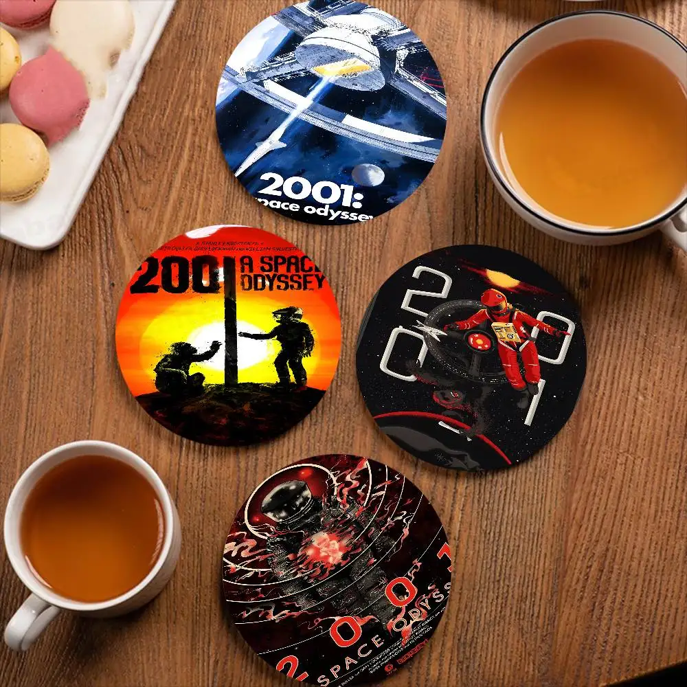 

2001 A Space Odyssey Movie Round Coasters Insulated Durable Cups Coffee Coaster Plate Mats Home And Decoration Kitchen Utensils