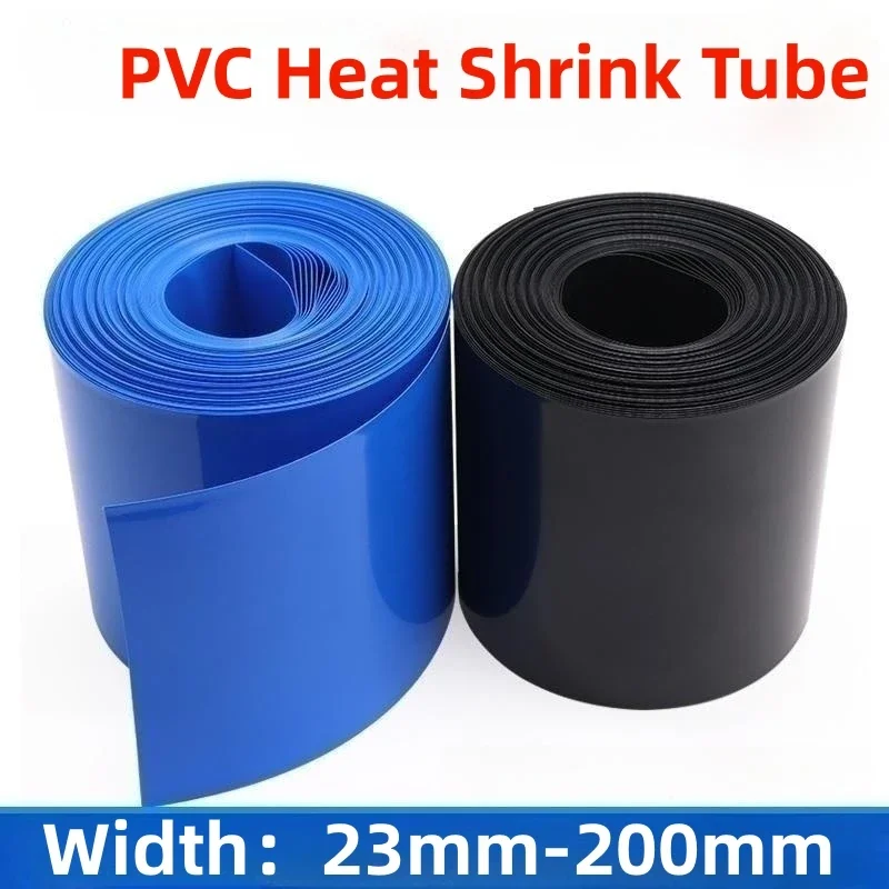 Width 23mm~ 200mm 18650 Lip Battery Pack PVC Heat Shrink Tube Insulated Film Wrap Cable Sleeve Dia 15-127mm Protector De Cable