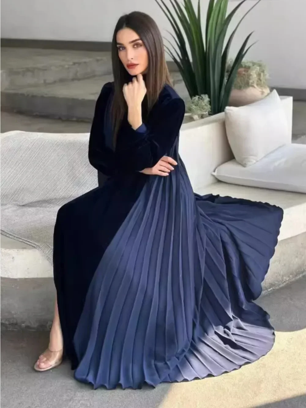 

Muslim Velvet Abayas for Women Maxi Dress Pleated Cardigan Robe Morocco Dubai Abayas Kaftan Vestidos Jalabiya Dresses 2026