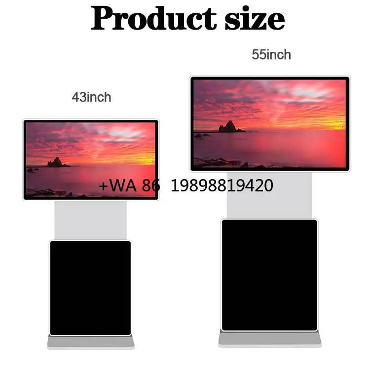 

Stand Alone 43 55 Inch Indoor Lcd Advertising Rotating Touch Screen Information Rotatable Kiosk