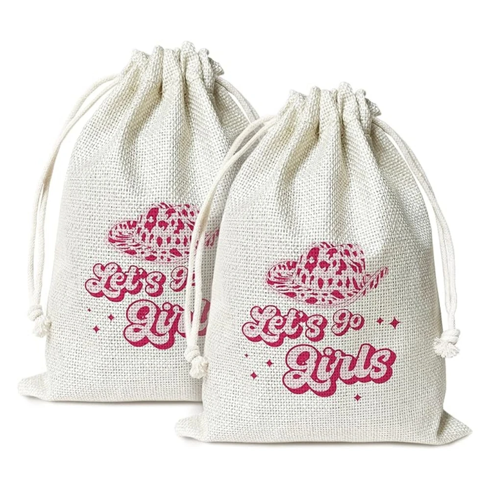 

12 TFCIATE набор от похмелья Bags, Let's Go Girls Burlap Bags со шнурком для девичника невесты, свадьбы, путешествия, девичника Вечерние