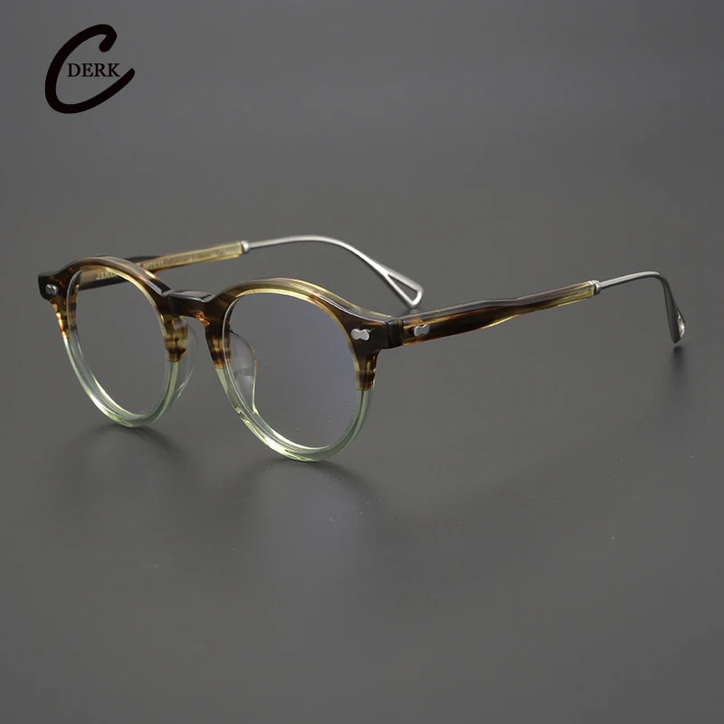 Light luxury jelly green hand plate round frame retro style Japanese literary youth myopia eyeglasses frame tide men and women