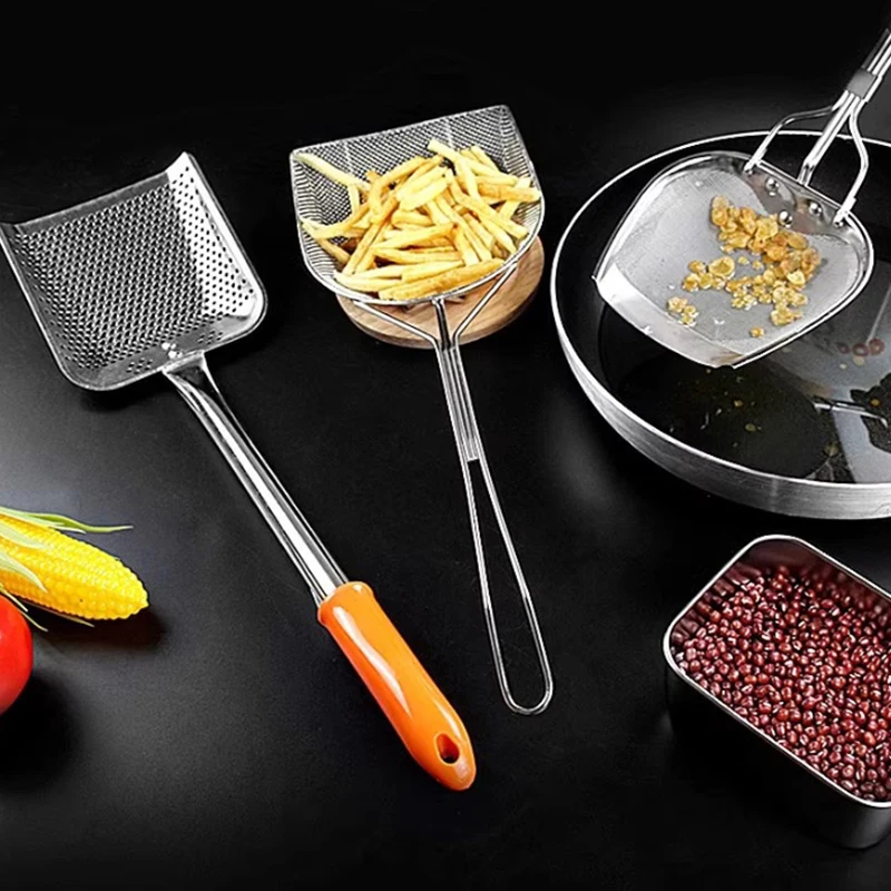 Stainless Steel Fryer Screen French Fries Frame Square Filter Net Encrypt Colander Strainers Shaped Frying Mesh Basket Strainer