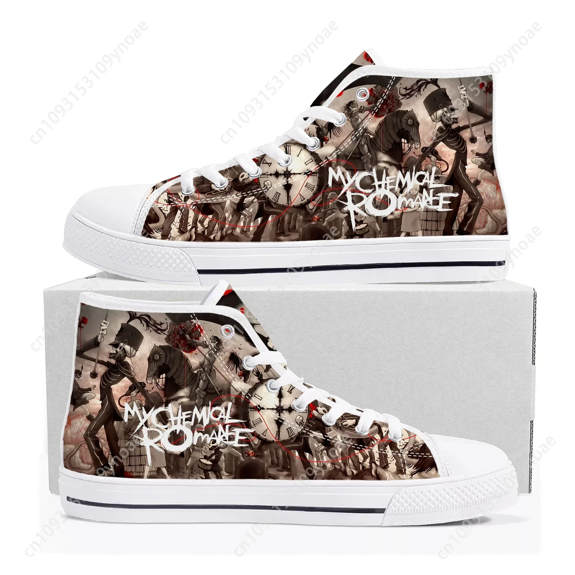 My Chemical Romance Rock Band High Top High Quality Sneakers Mens Womens Teenager Canvas Sneaker Casual Couple Shoes Custom Shoe 3