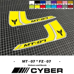 For YAMAHA MT-07 FZ-07 Black White Font Solid Color Sticker Decal FZ07 MT07 Motorcycle Fuel Tank Fairing Shell Sticker Decal