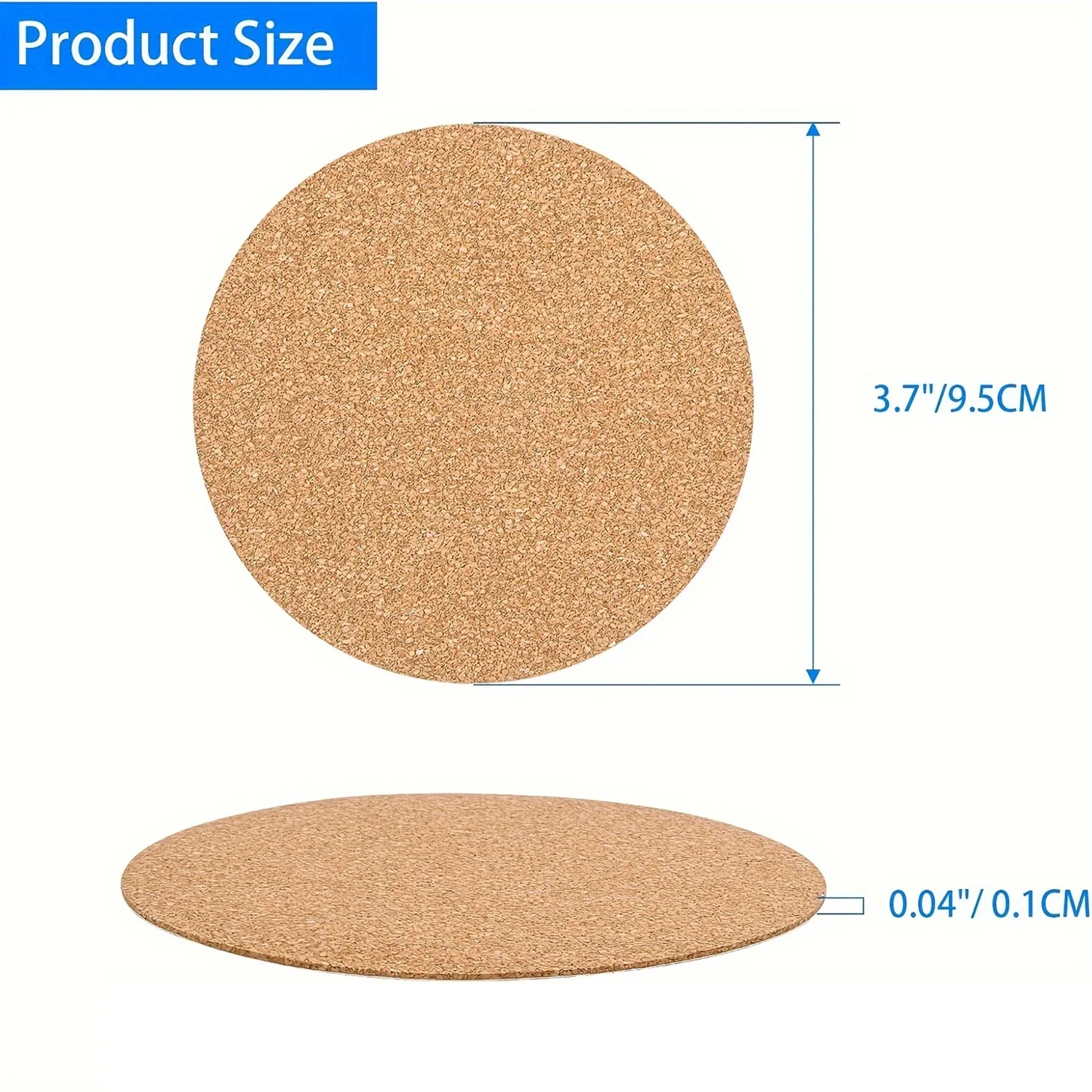 20–60 Stück selbstklebende Korkplatten für DIY-Untersetzer, runde Rückseite, Korkfliesen, Matte, Korkuntersetzer, Korkrücken für Wanddekoration, Kunsthandwerk – Detail 7