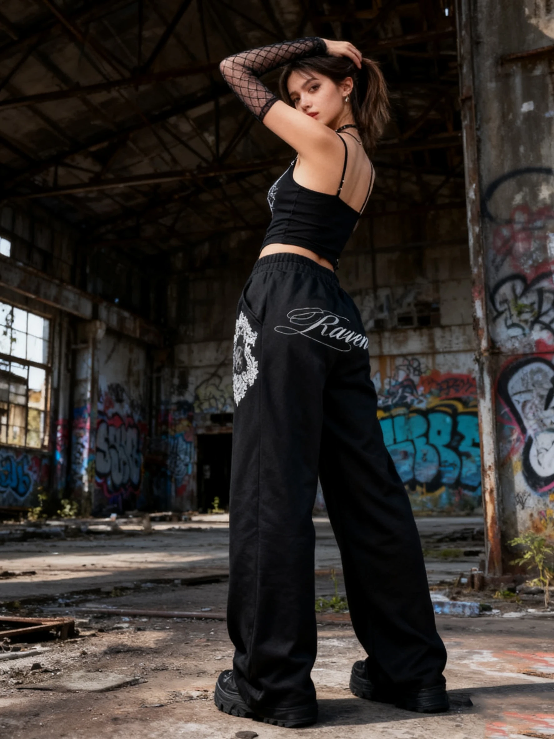 

European/American street hip-hop kpop women's street dance casual sweatpants spring/autumn couples gothic rock elastic pants