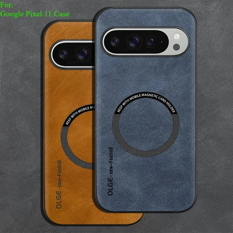 Google Pixel 8A - Casing Kulit Magnetik Magsafe untuk Google