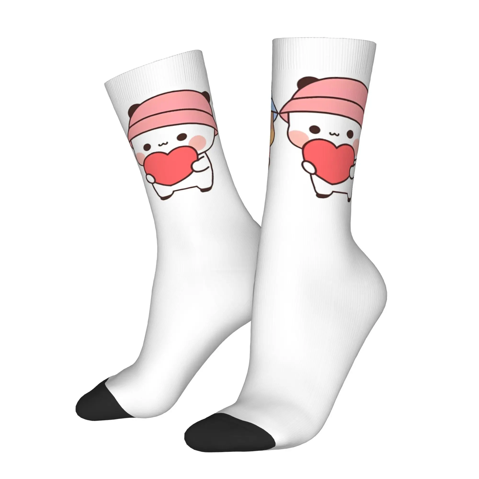 

Забавные сумасшедшие носки для мужчин, винтажные носки с изображением панды и брауни, Bubu Dudu, повседневный подарок с мультяшным узором