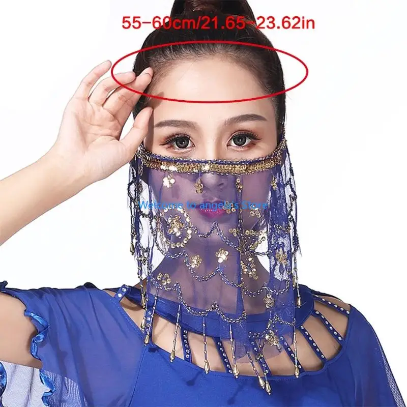 X4YC Happy Gathering Net Face Scarf Elegante adição fantasia para shows e eventos