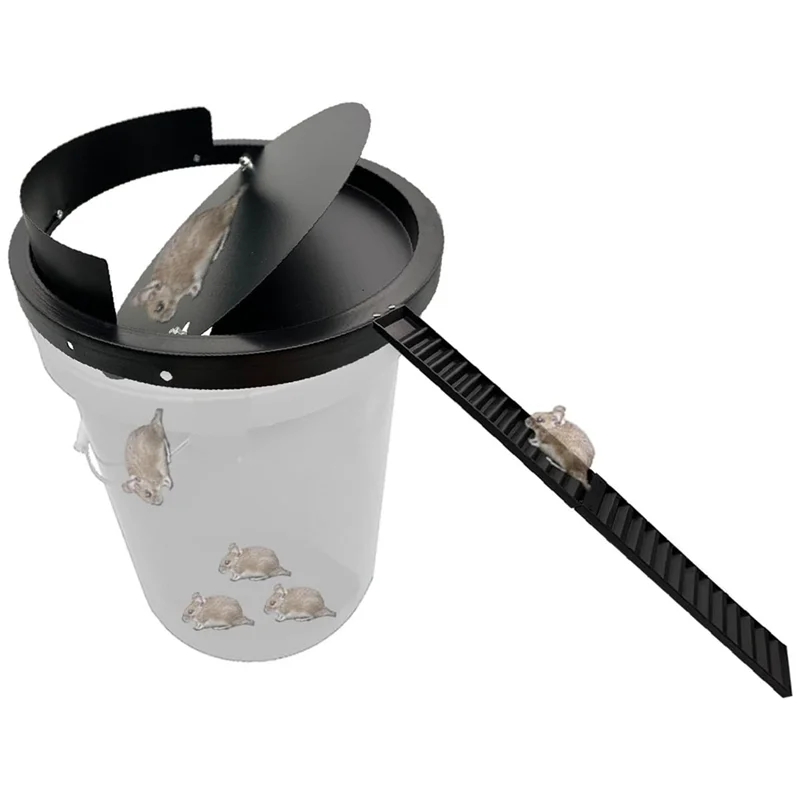 

RMWIN-Metal Bucket Lid Mouse Trap Auto Reset 5 Gallon Strong Material Can' T Be Bitten, Repeats Catches