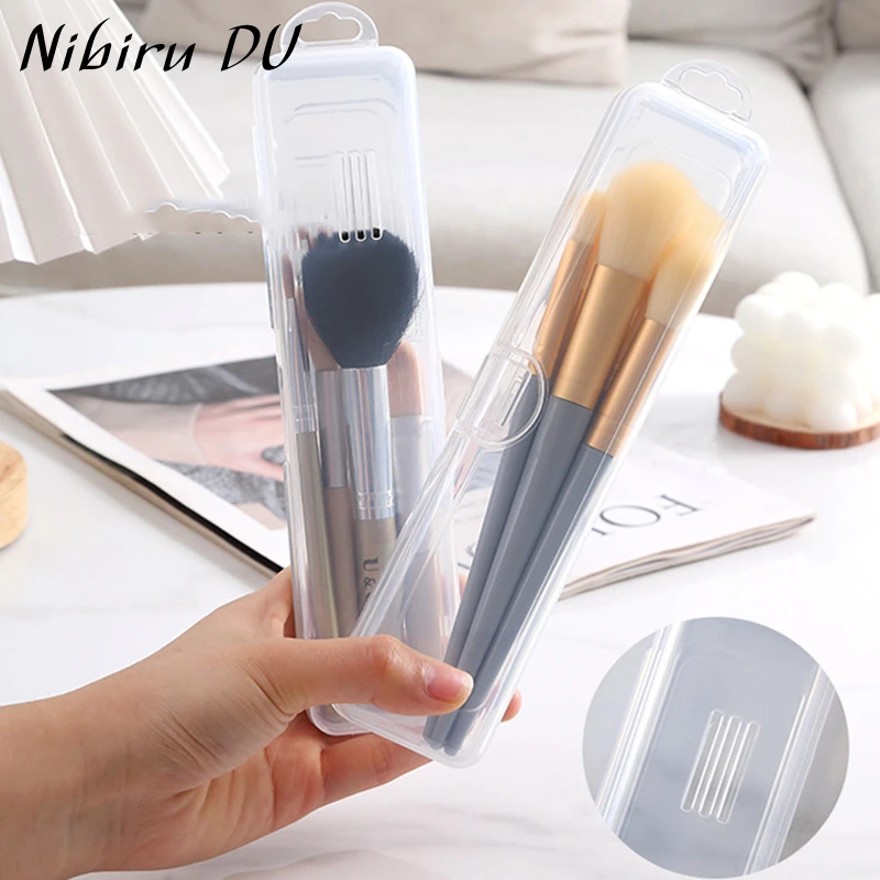 5/1pcs Nail Art Rectangle Plastic Storage Box Transparent Nail Rhinestone Brush Pen Organizer Dustproof Nail Tool Container Case