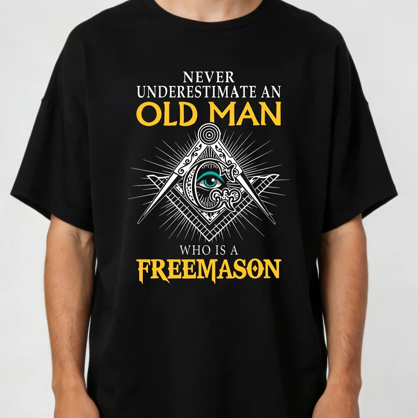 Men's Brotherhood T-shirt - Don't Underestimate An Old Man Who Is A Member of The Brotherhood Slogan Inspiration T-shirt